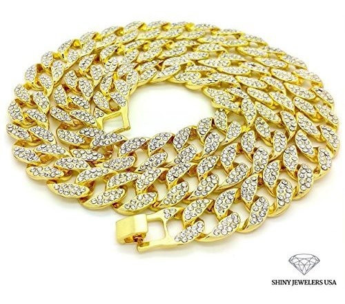 Collar Helado Brazalete En Tono Dorado Cz Miami Cubana Con C 1