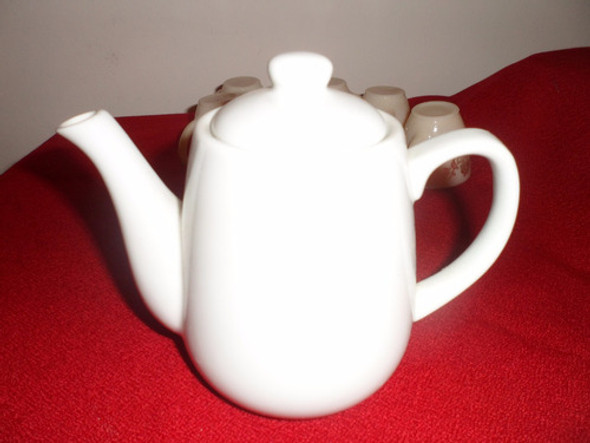 Tetera Con Tapa En Loza Blanca !!! Capacidad 500 Ml.!!! 0