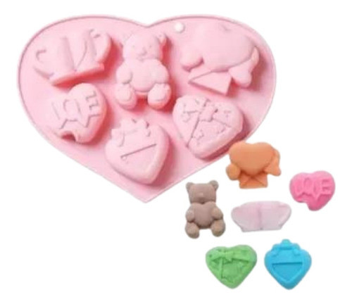 Molde De Silicona Jabones, Resina, Reposteria De Corazones 0