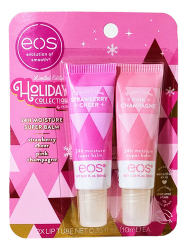 Eos Kit Super Balm Cremosos Strawberry Cheer + Pink Champagn 0