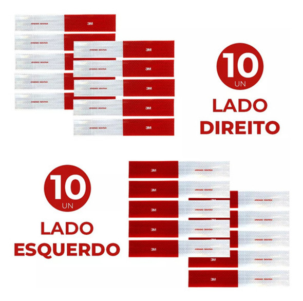 Faixa Refletiva Lateral 20 Unidades Caminhao Onibus Van 3m 1