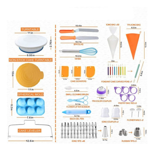 Set De Reposteria Pasteleria Y Decoracion 134 Piezas 1 Set De Reposteria Pasteleria Y Decoracion 134 Piezas 1