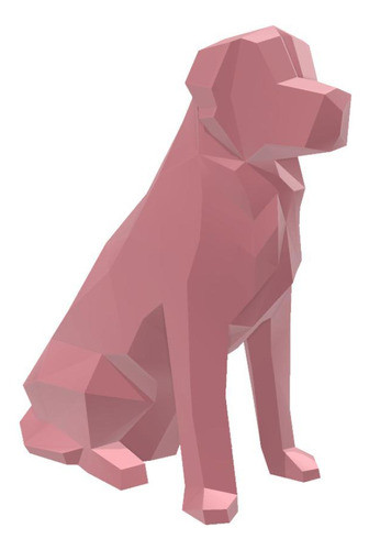 Golden Retriever Geometrico Low Poly Decoração 3d 0
