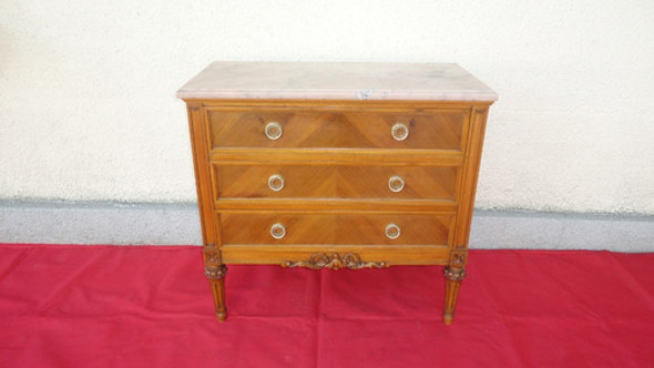Petit Comoda Mesa Comodin Luis Xvi Antigua 3 Cajones Mirala 1