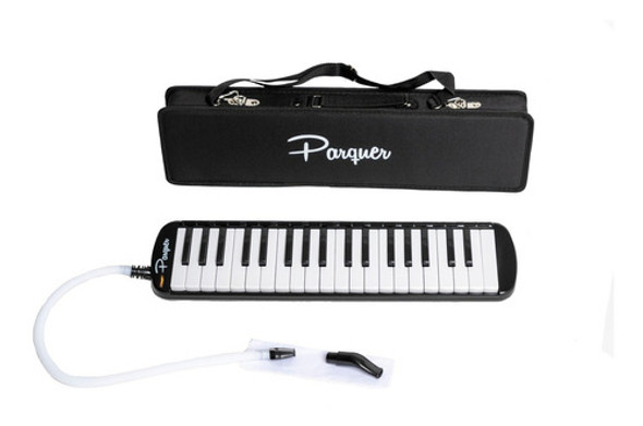 Melódica Parquer Negra 37 Notas Estuche Eva Semi Rigido 0