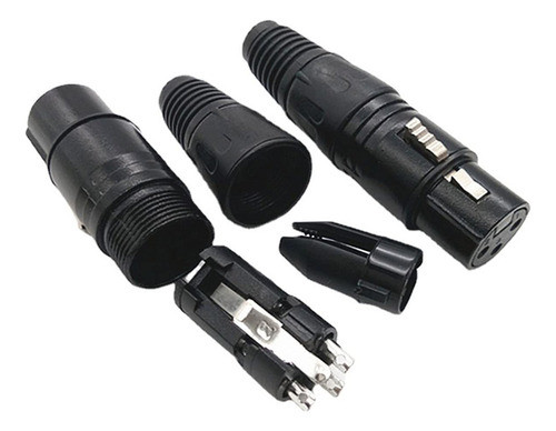 Zyamy 4 Pares Xlr 3 Pines Macho Y Hembra Conector De Micrfon 1