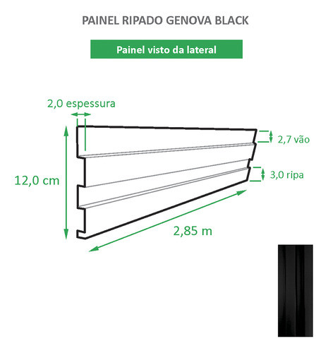 Painel Ripado Poliestireno Dark Reno - Placa Com 0,35m² 1
