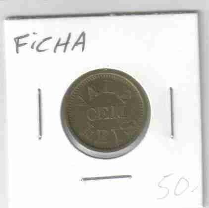 7952 Ficha Vale Cem Réis 37-66 20mm 0