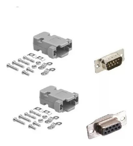 3 Juegos Fichas Db9 Rs-232 Serial Para Soldar A Cable M Y H 0