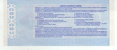 Bono Provincia De San Juan 1 Peso 1995 Sc 1