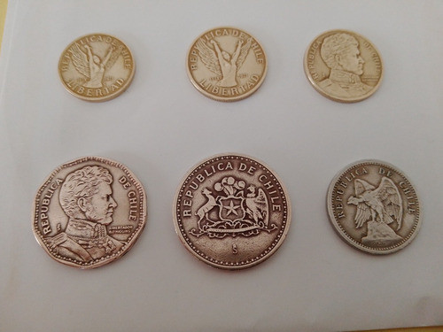 Lote X 6 Moneda Chile 1939 1981 1982 1984 1989 1993 Peso 1
