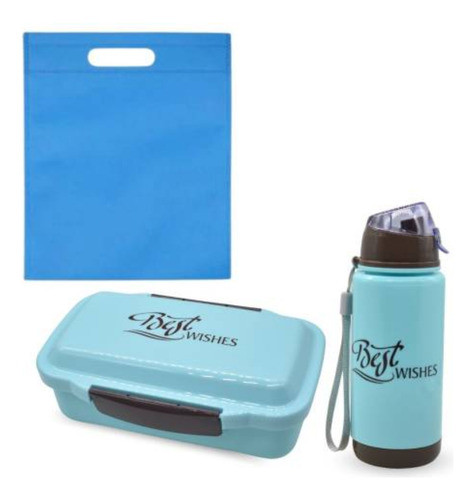 Set De Vianda Con Cubiertos, Botella Y Bolsa 21x19cm 1