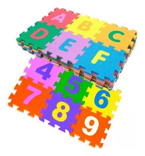 Tapete Eva Educativo 36 Placas Abc Número Cores 14x14cm 8mm 0