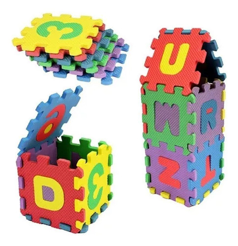 Tapete Eva Educativo 36 Placas Abc Número Cores 14x14cm 8mm 1