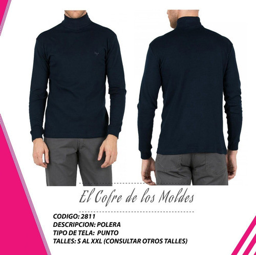 Molde Digital Polera Hombre Patron Pack 5 Talles! 1
