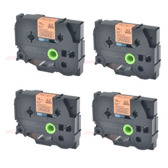 4pk Tzeb41 Tzb41 Negro Sobre Cinta Etiqueta Naranja Fluoresc 0