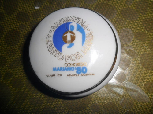 Pastillero Porcelana Congreso Mariano 1980 Mendoza Cristo 0