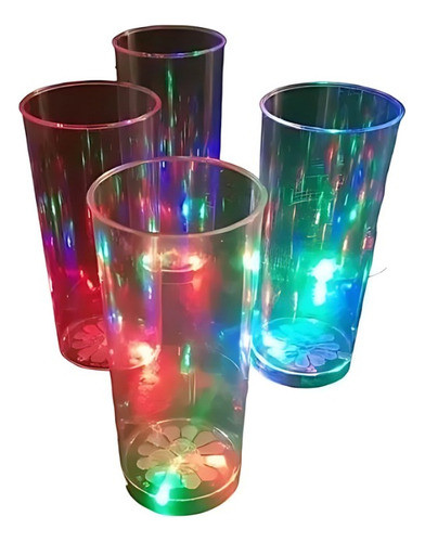 60 Vasos Led Luminosos Tragos Acrílico Cotillon Brindis 0