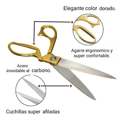 Tijera Para Tela Costura Sastre Grande 27cm De Largo. Dorada 1