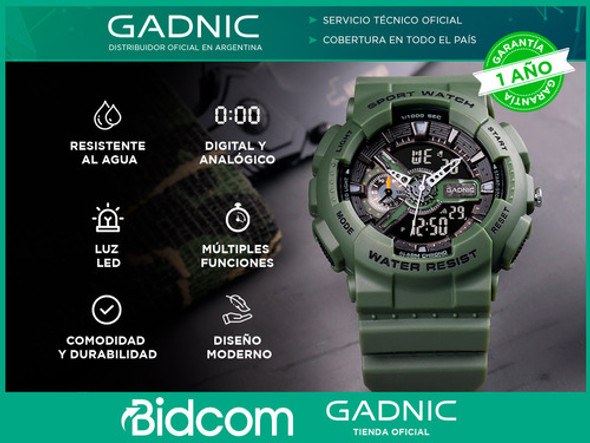 Reloj Digital Analógico Gadnic Deportivo Hombre Pulsera 1