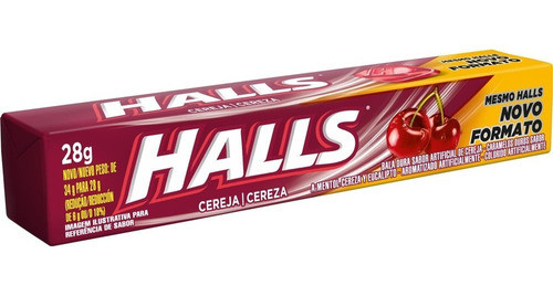 1 Display De Bala Drops Halls Cereja - 21 Unidades 1