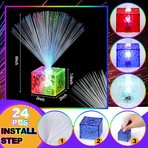 Luces De Fibra Óptica Led Multicolor Para Decoración 12 Unid 1