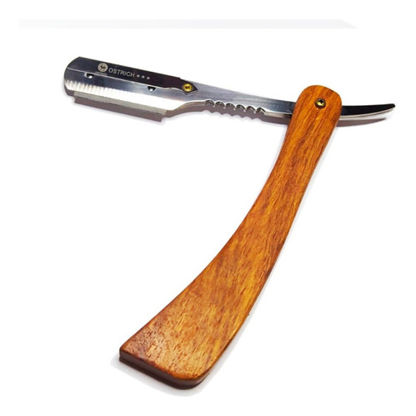 Kit Navalhete Inox Cabo Madeira + Gola Higienica + 5 Laminas 1