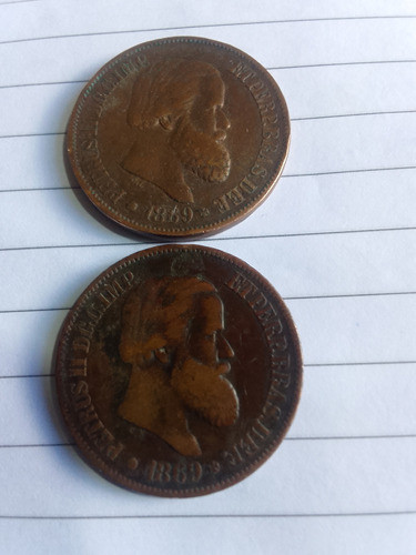 2 Moedas Do Império 1869 Pretrus Ii 0