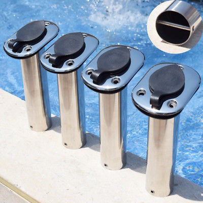 4pieces Barco Acero Inoxidable En Ángulo Pesca Rod Holder Ne 1