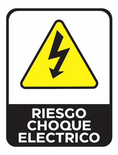 Cartel Riesgo Choque Electrico Adhesivo 9x16 Cm Advertencia 0