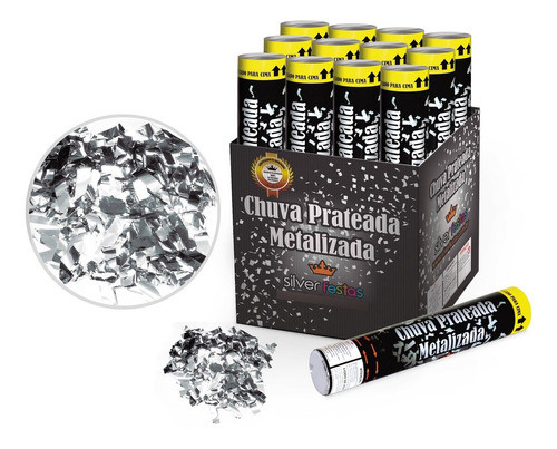 Lança Confete Prata 30cm, 6 Unidades! 0