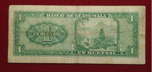 Billete 1 Quetzal Guatemala 1966 Raro Pick 52 C 1