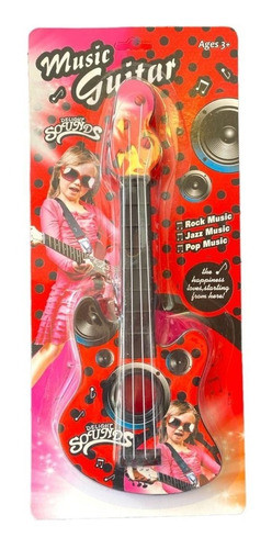 Mini Guitarra Eléctrica Infantil Roja Juguete Navidad 0