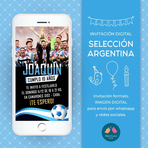 Invitación Digital Imagen - Fútbol - Selección Argentina 0