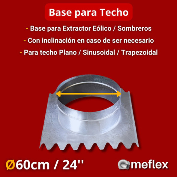 Base Para Techo Eólico 24 Pulgadas - 60cm Chapa Galvanizada 1