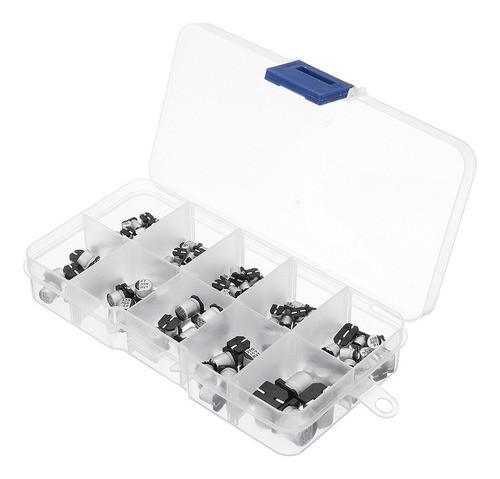 Kit De 145 Capacitores Smd Aluminio 0.47uf A 470uf Con Caja 0