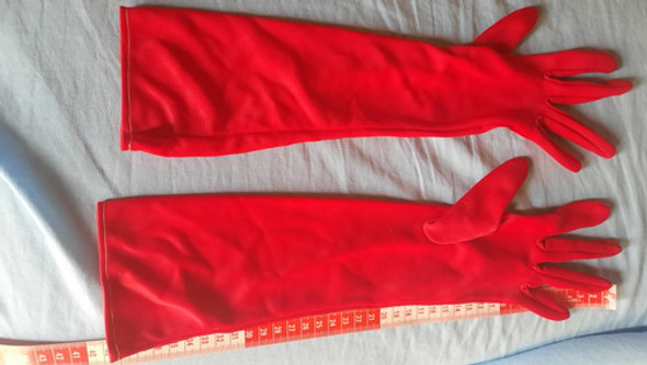 Antiguos Guantes Dama Largos Seda Rojos  Small Perf Estado . 1