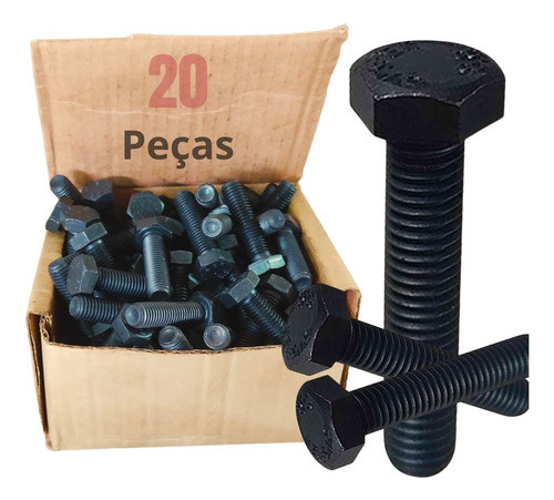 20 Un Parafuso Sextavado M06 X 40mm Aço 8.8 Inteira Fio 1,0 0