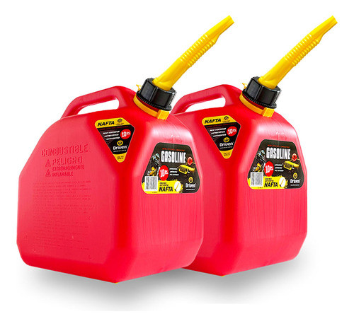 Combo Bidones Rojos Para Combustible X2 - 10 Lts Driven 0