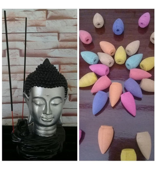 Kit Cascata Fumaça Budha Head Copper + 10 Incensos Backflow 0 Kit Cascata Fumaça Budha Head Copper + 10 Incensos Backflow 0