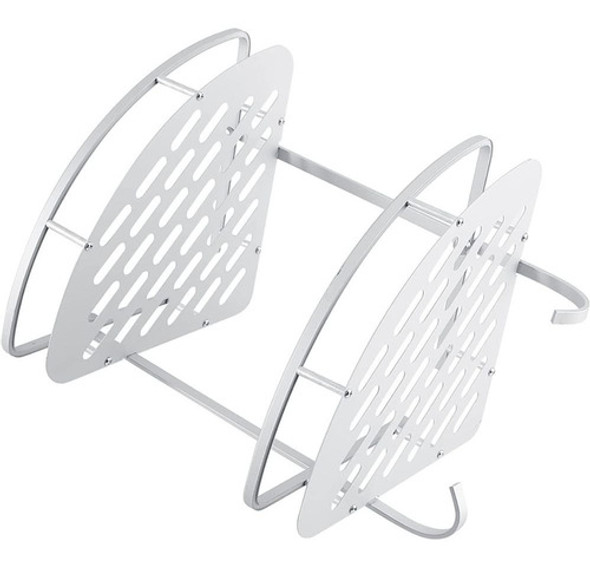 Organizador Esquinero De Baño Aluminio Inoxidable 2 Estantes 1