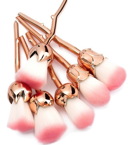 6pcs Pro Suave Polvo Fundación Blush Maquillaje Rosa Flor Fo 0