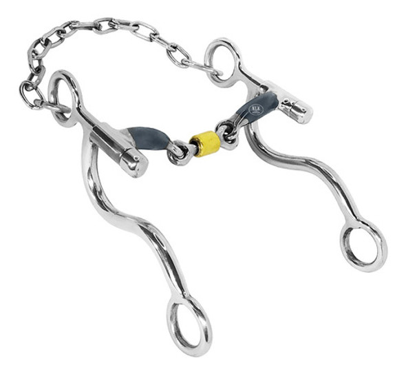 Bridão De Freio Inox Cavalo S Com Bocal De Ferro E Salivador 0