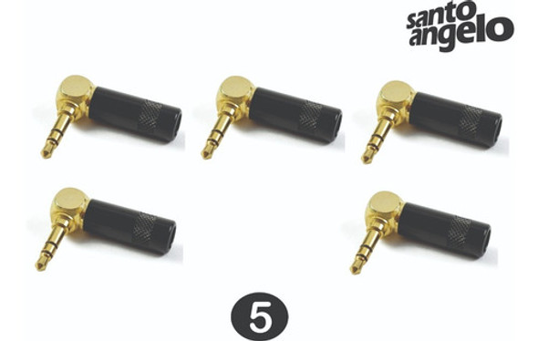 5 Plugs Conector P2 Stereo 90 Graus Santo Angelo 0