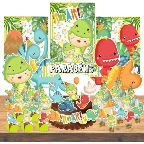 Kit Festa Dino Baby Mite 88 Itens - Decoração E Lembrancinha 0