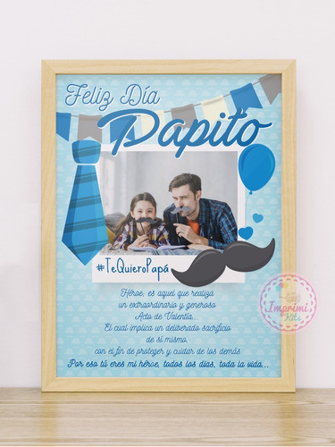 Kit Imprimible Laminas Editables Dia Del Padre Cuadritos 1
