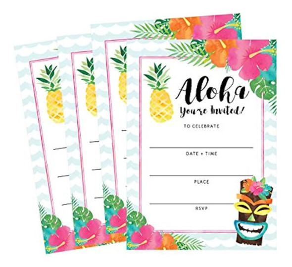 50 Hawaiian Luau Verano Swim Pool Party Invitaciones Para Ni 0