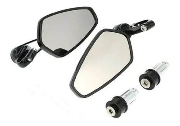 Espejos Cafe Racer Moto Punteras 2 Posiciones Aluminio 0