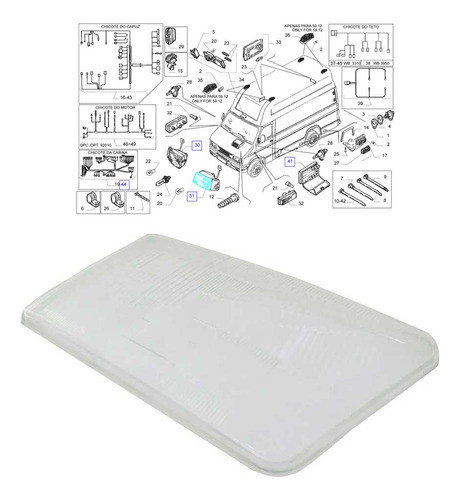 Lente Vidro Farol Diant Esquerd Iveco Daily 7012 2004 300944 1