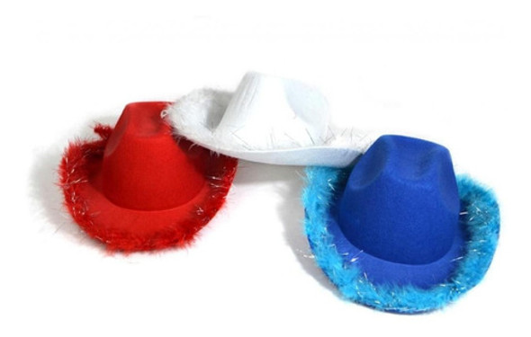 Sombrero Cowboy Con Plumas - Cotillón - Diversión 0